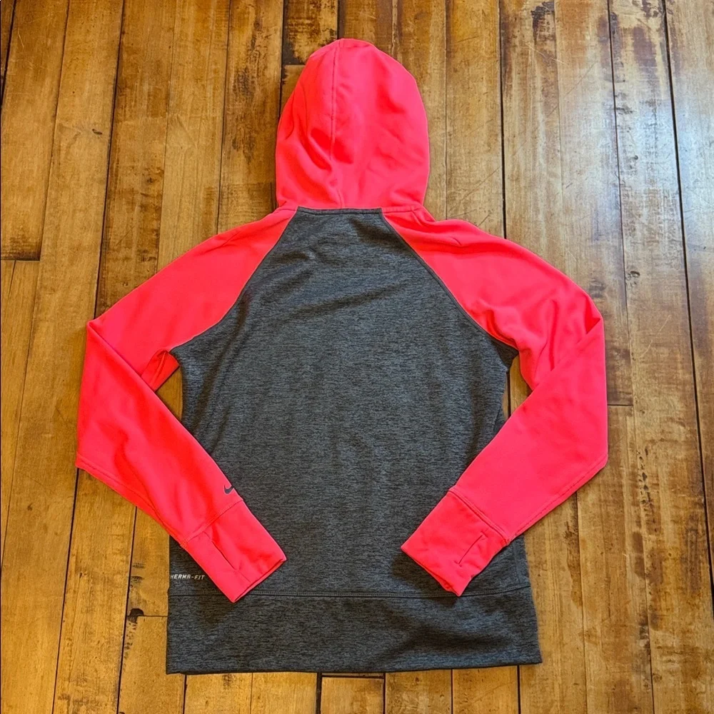 Nike hoodie sweatshirt Gray pink medium women therma fit - Picture 8 of 8